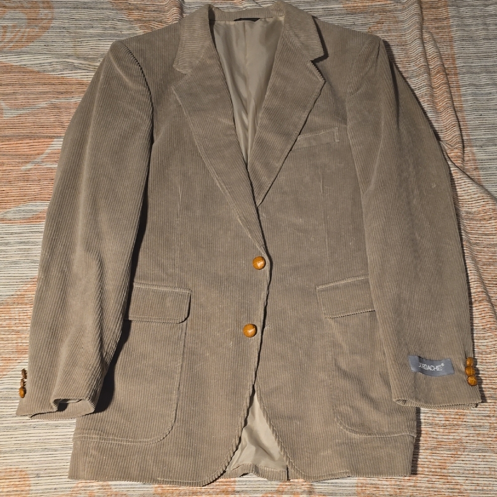 Vintage Men's Beige Corduroy Blazer